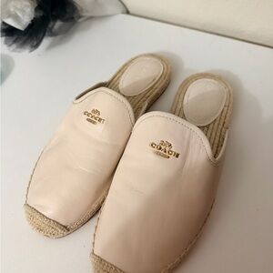 Coach Women's Cream Mules